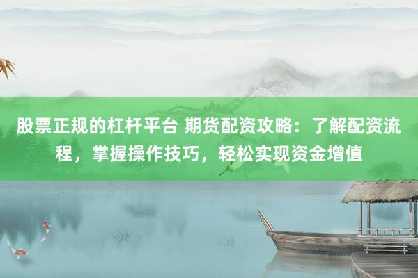 股票正规的杠杆平台 期货配资攻略:了解配资流程,掌握操作技巧,轻松实现资金增值