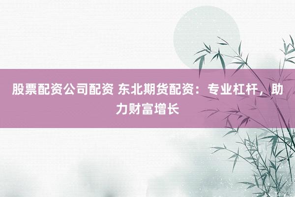 股票配资公司配资 东北期货配资：专业杠杆，助力财富增长