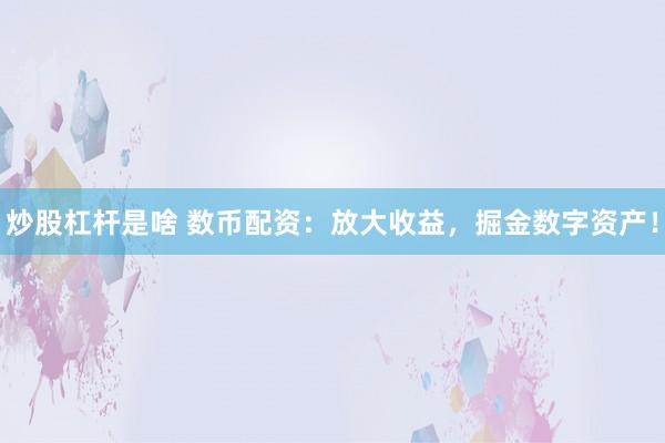 炒股杠杆是啥 数币配资：放大收益，掘金数字资产！