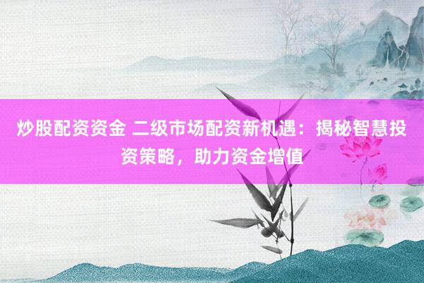 炒股配资资金 二级市场配资新机遇：揭秘智慧投资策略，助力资金增值