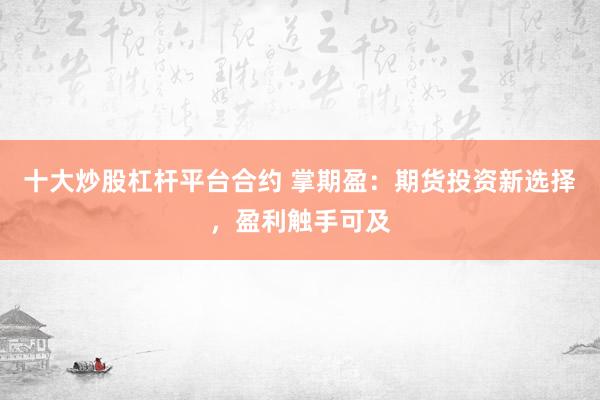 十大炒股杠杆平台合约 掌期盈：期货投资新选择，盈利触手可及