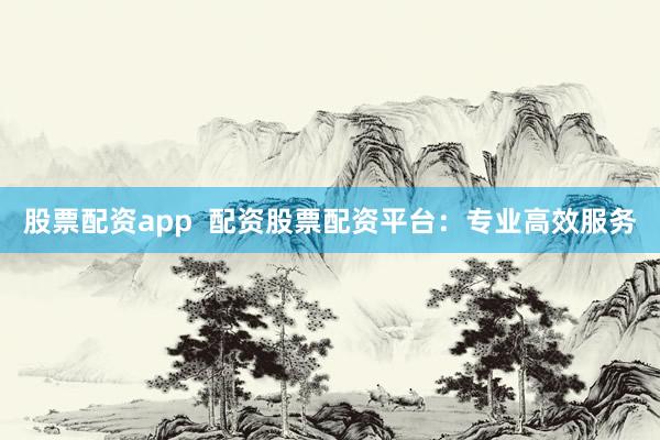 股票配资app  配资股票配资平台：专业高效服务